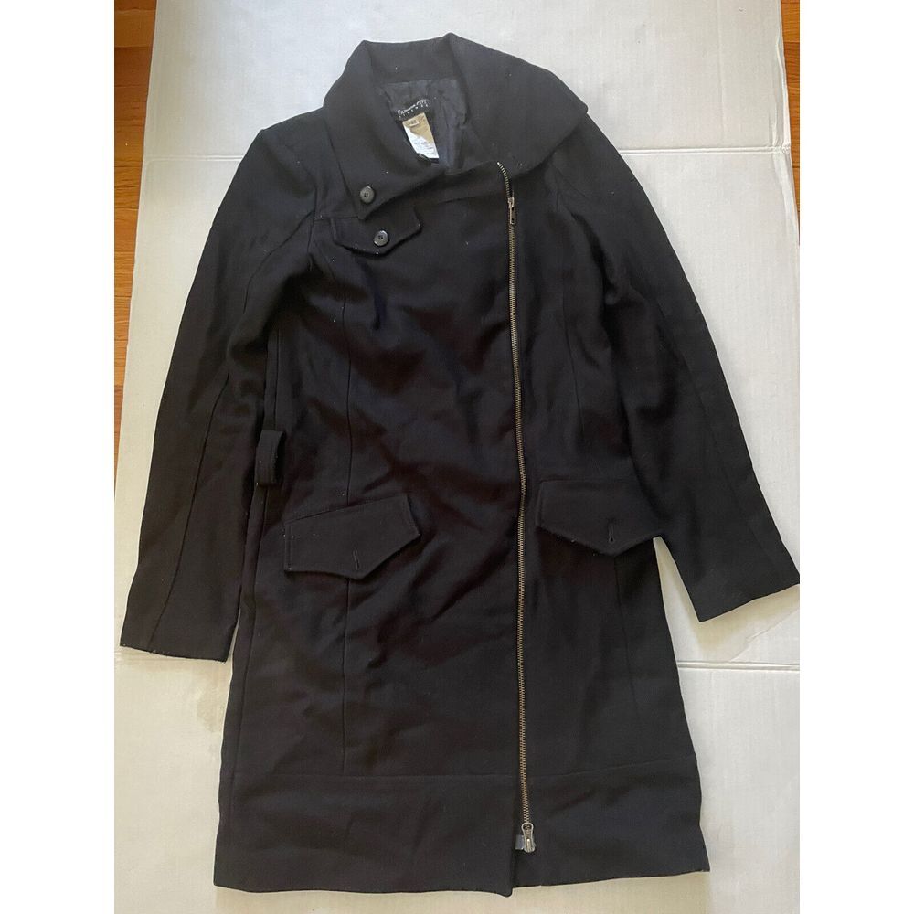 Patrizia Pepe Firenze Womens Black Overcoat Size 40‎ Wool Blend